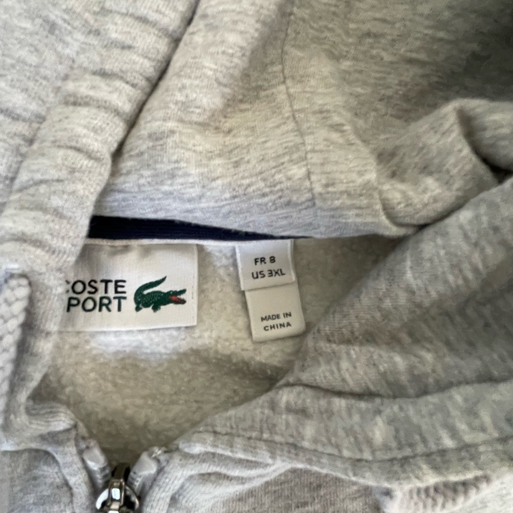 Lacoste Light Gray Zip-Up Sweatshirt - Picture 2 of 5